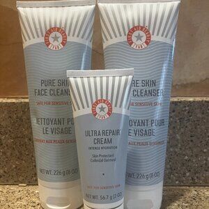 First Aid Beauty 2 Large Pure Skin Face Cleansers & Face Intense Cream! NEW